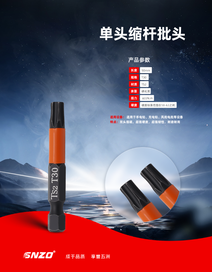 单头缩杆批头 T10-T40X50MM